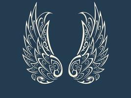 diseño de vector de alas de ángel blanco abstracto