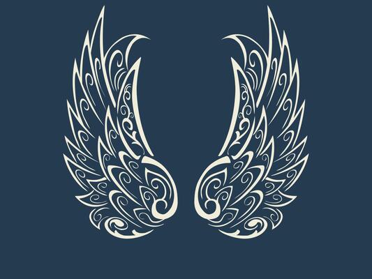 Abstract white angel wings vector design