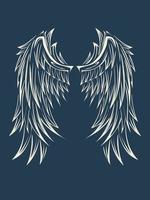 vector alas de ángel diseño de arte de línea decoración estética