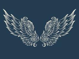 diseño de vector de ilustración de icono de alas de ángel blanco