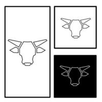 Free vector line art bull head logo design