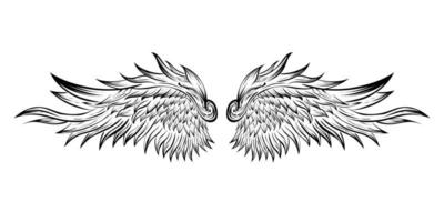 Vector black angel wings tattoo design