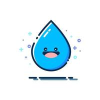 gota de agua sonriente con estilo mbe. gota de agua de dibujos animados con una sonrisa vector