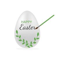 Easter egg painting by paintbrush.Flat vector illustration on a white background.