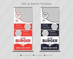 Roll up banner template design pro download vector