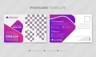 professional company real estate postcard template or social media design vector