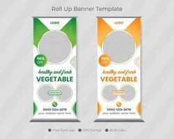 Roll up banner template design pro download vector