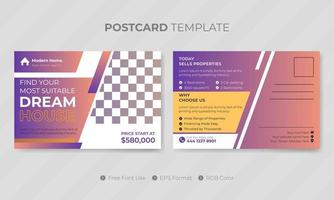 Professional digital company real estate postcard template or social media design for business agency pro download vector