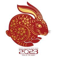 Happy chinese new year 2023 year of the rabbit vector