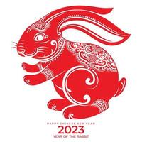 Happy chinese new year 2023 year of the rabbit vector