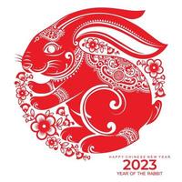 Happy chinese new year 2023 year of the rabbit vector