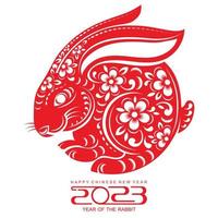 Happy chinese new year 2023 year of the rabbit vector