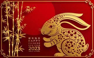 Happy chinese new year 2023 year of the rabbit vector