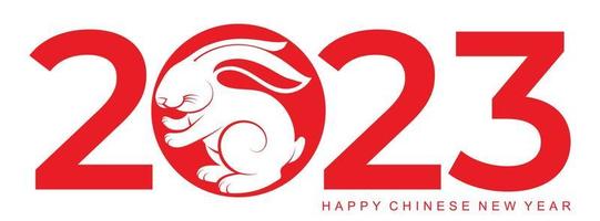 Happy chinese new year 2023 year of the rabbit vector