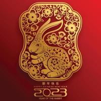 Happy chinese new year 2023 year of the rabbit vector