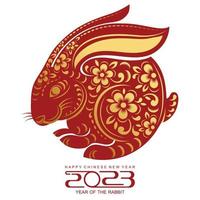 Happy chinese new year 2023 year of the rabbit vector