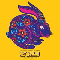 feliz año nuevo chino 2023 año del conejo vector