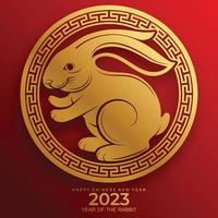 Happy chinese new year 2023 year of the rabbit vector