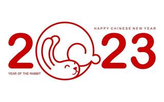 Happy chinese new year 2023 year of the rabbit vector