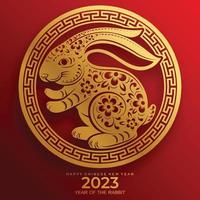 Happy chinese new year 2023 year of the rabbit vector