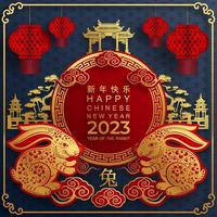 Happy chinese new year 2023 year of the rabbit vector