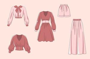 Cute Assortment Of Clothing vector
