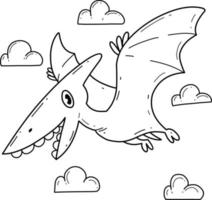 Dinosaur pterodactyloidea coloring page Royalty Free Vector