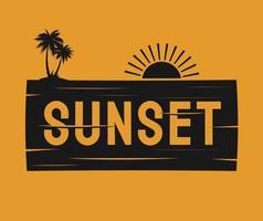 sunset design for summer event vector