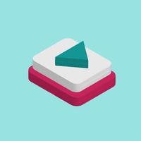 3D icon triangle green, white and pink block for accessories your image layout decoration vector