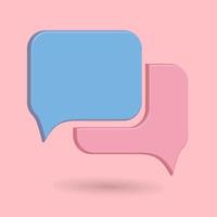 3D speech balloon icon vector, talk cloud, speech shape, chat shape vector