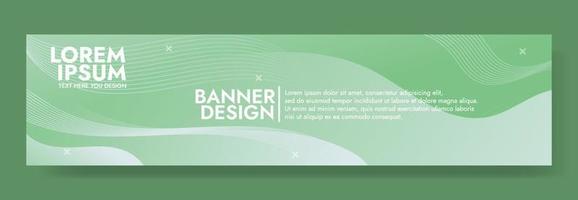 plantilla de banner de onda de fluido verde abstracto vector