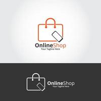 plantilla de diseños de logotipo de tienda en línea. gráfico vectorial de ilustración. perfecto para comercio electrónico, venta, elemento web de tienda, emblema de la empresa. vector