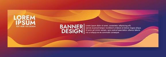 plantilla de banner de onda de fluido naranja abstracto vector