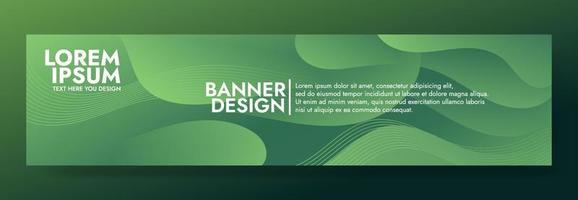 plantilla de banner de onda de fluido verde abstracto vector