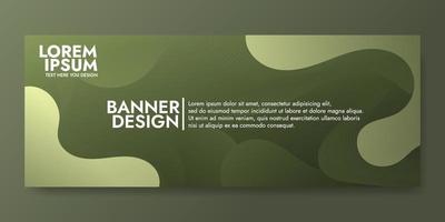 plantilla de banner de onda de fluido verde abstracto vector