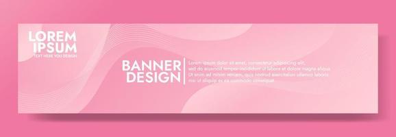 plantilla de banner de onda fluida rosa abstracta vector