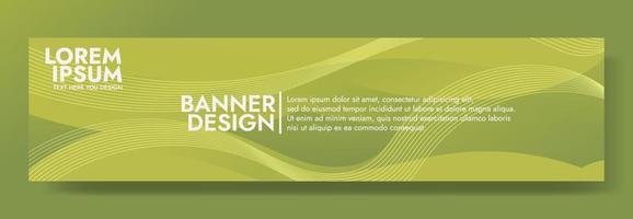 plantilla de banner de onda de fluido verde abstracto vector