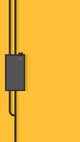 yellow flat cellphone wallpaper with power cord on the side vector