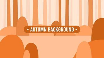 fondo de paisaje de bosque de otoño con diseño plano y simple vector