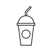 plastic bottle drink vector icon with a straw for beverage product elements