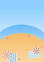 summer beach poster template with bright blue sky and holiday mood vector