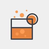 orange drink flat icon elements for beverage shop identity or menu design elements, summer and more vector