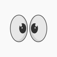 cartoon style eye illustration with cute look vector