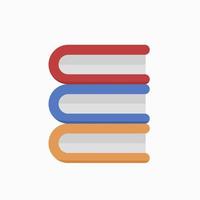 colorful stack of books icon illustration in cute cartoon style and flat design vector