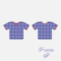 T-shirt vector template Seamless pattern. Front and back view of a men's T-shirt