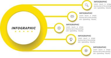 plantilla de diseño vectorial de visualización de datos de elementos infográficos. se puede usar para pasos, opciones, procesos comerciales, flujo de trabajo, diagrama, concepto de diagrama de flujo, línea de tiempo, íconos de marketing, gráficos de información. vector