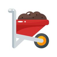 wheelbarrow flat style icon. vector illustration for graphic design, website, app