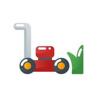 lawnmower flat gradient style icon. vector illustration for graphic design, website, app