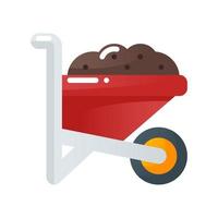 wheelbarrow flat gradient style icon. vector illustration for graphic design, website, app