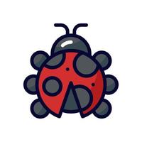 ladybug filled line style icon. vector illustration for graphic design, website, app